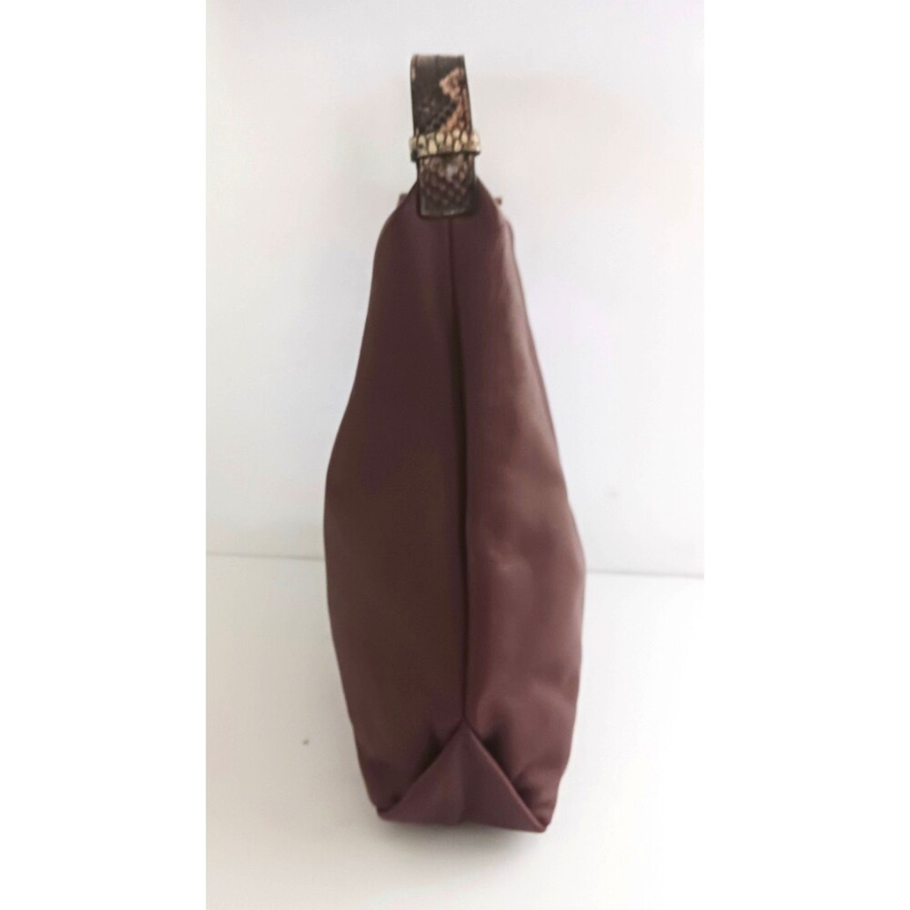 VC Vince Camuto Corin Lg Hobo Bag Bordeaux Brown Leather Snake Print Top Strap - Picture 7 of 14